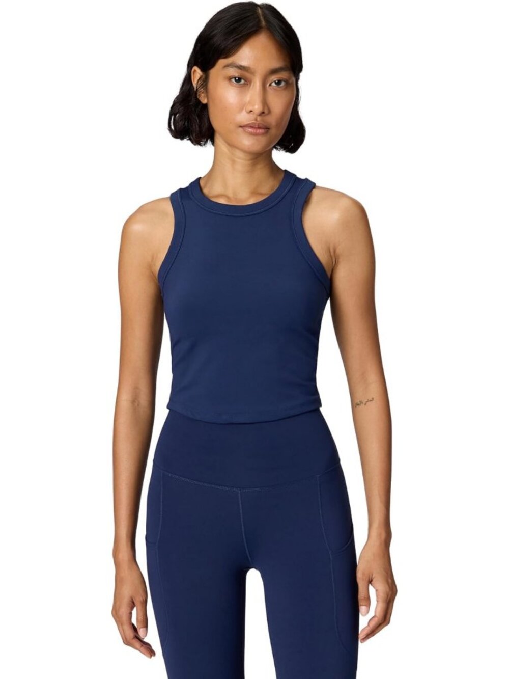 Women's Fitted Dri-FIT Cropped Tank Top - Athletic Workout, Breathable & Stylish